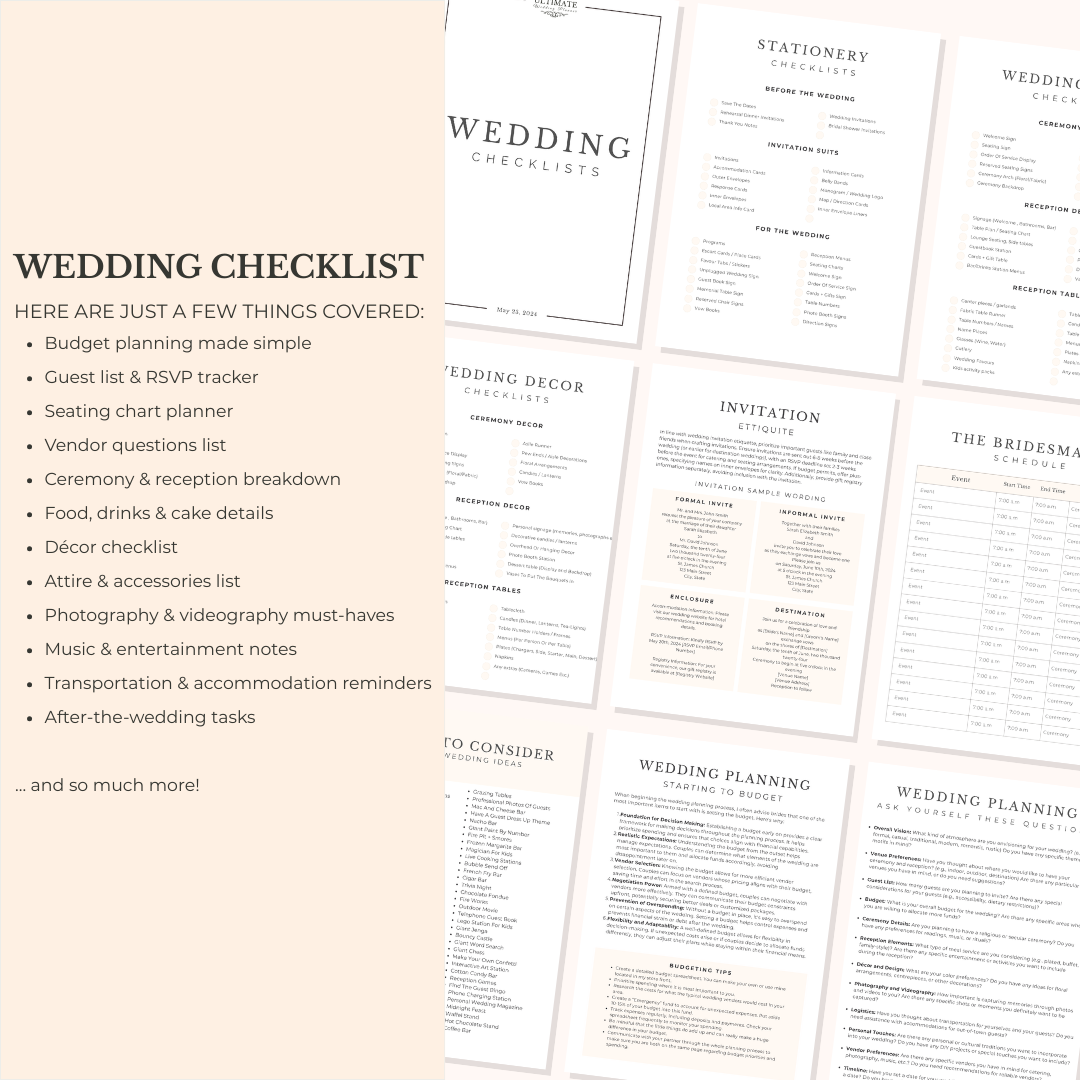 The Ultimate Wedding Planner Checklist